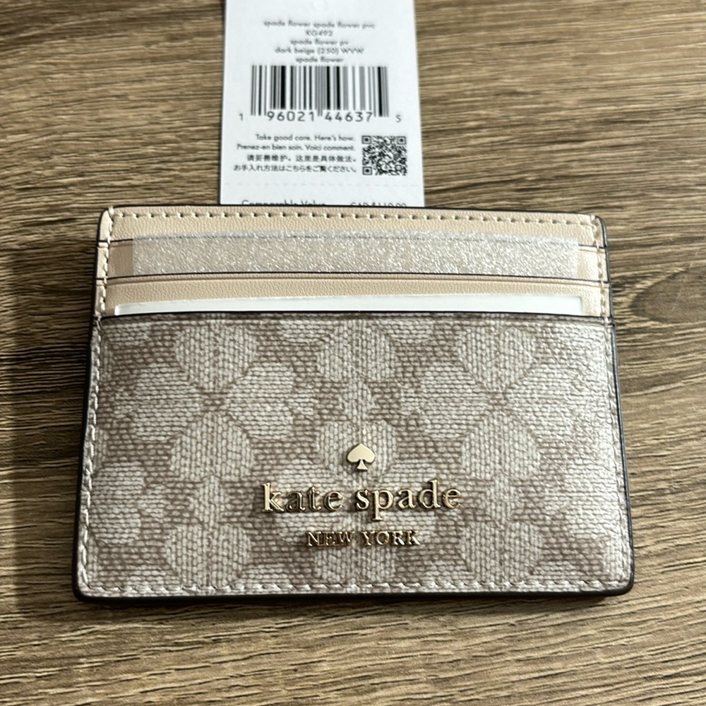 Kate Spade flower card case NWT